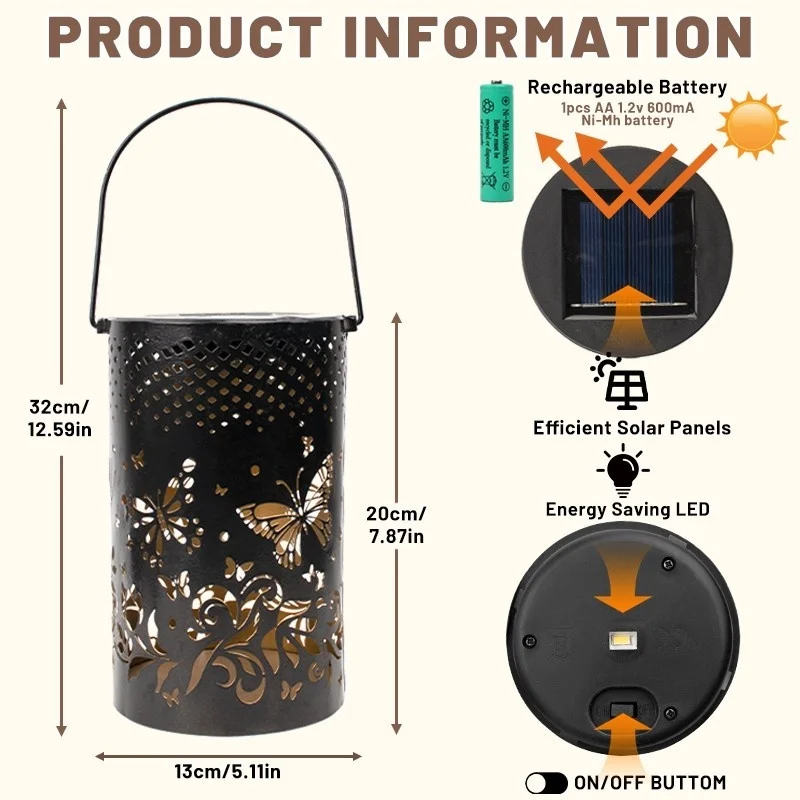 SM24785 Metal-iron Hollow Out Butterfly Animal Solar Hanging Lantern_7_20251010_142404