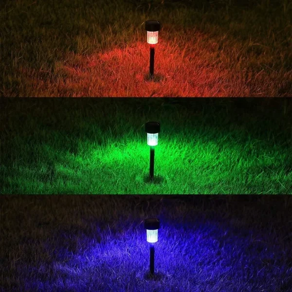 SM24799 Plastic PP Color-Changing Cylindrical Solar Pathway Hanging Lights, Pack of 10_6