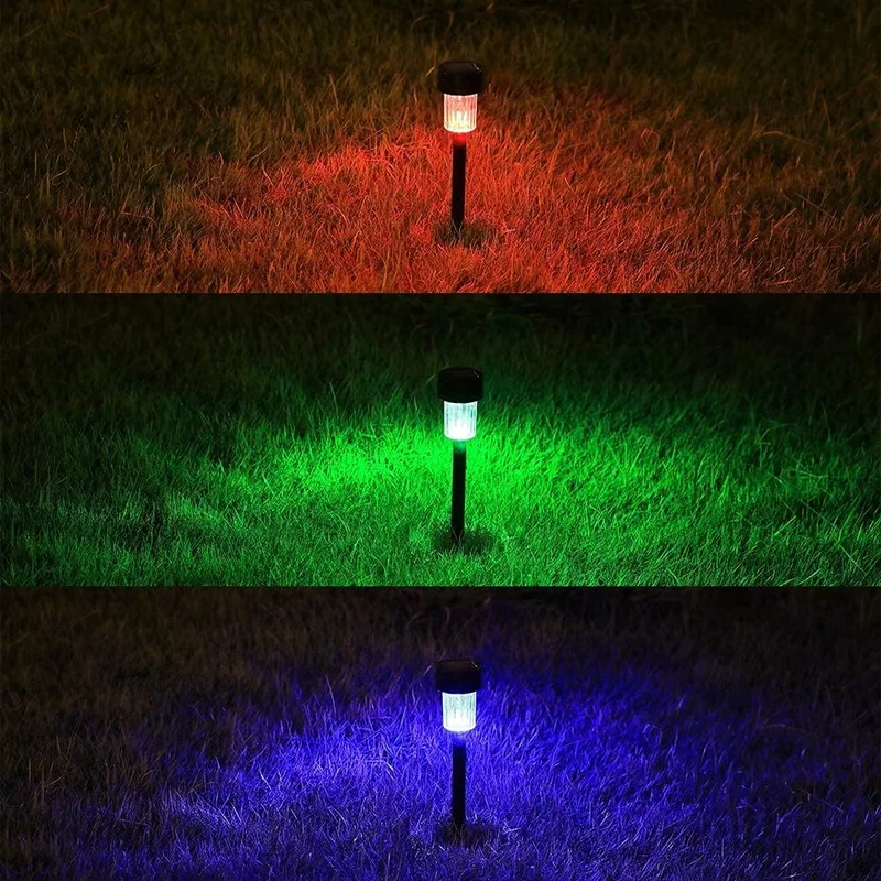 SM24799 Plastic PP Color-Changing Cylindrical Solar Pathway Hanging Lights, Pack of 10_6