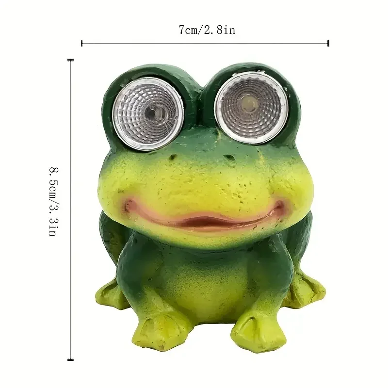 SM24810 Mini Frog Resin Statue Solar Freestanding Animal Light_6