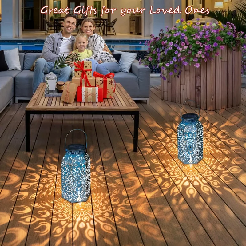 SM24861 Plastic PP Peacock Bird Solar Hanging Lantern_4