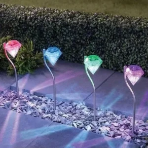 SM24870 ABS Plastic Garden Solar Diamond Stake Lights, Set of 4 pcs_3