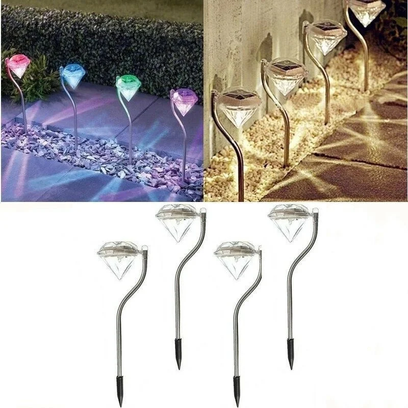 SM24870 ABS Plastic Garden Solar Diamond Stake Lights, Set of 4 pcs_5