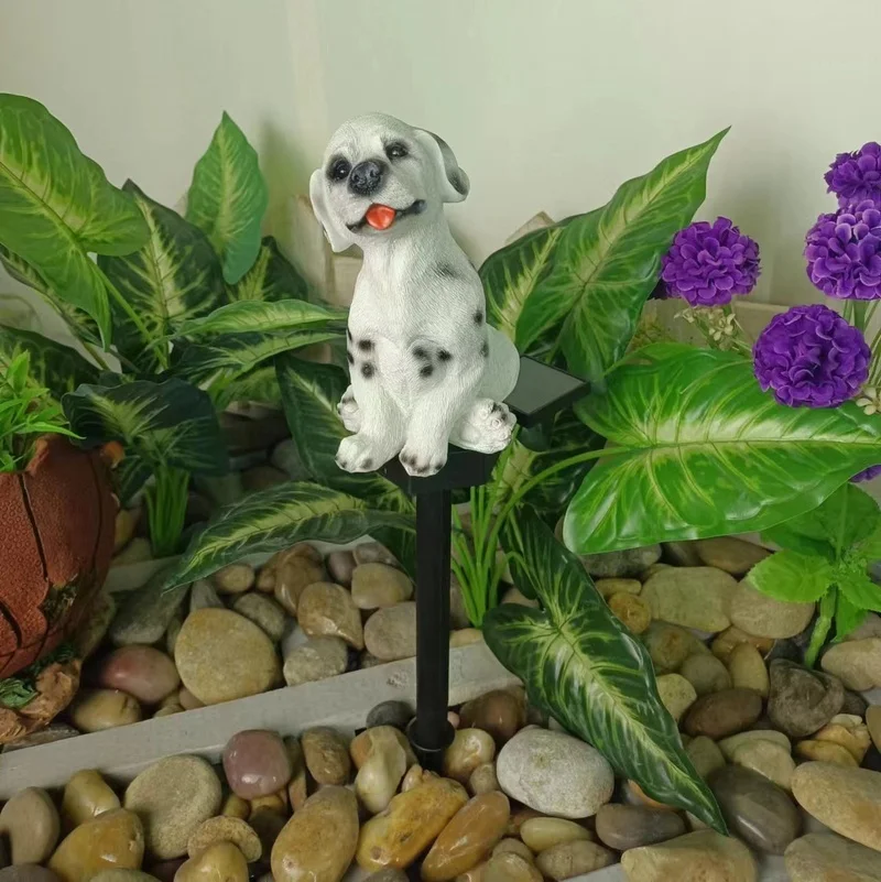 SM24878 Resin Statue Solar Spot Dog Stake Lights - Spotted Animal Spotlight_3