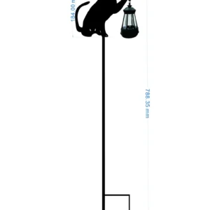 SM24885 PP Plastic Cat Holding Solar Lantern Decorative Garden Stake Animal_2