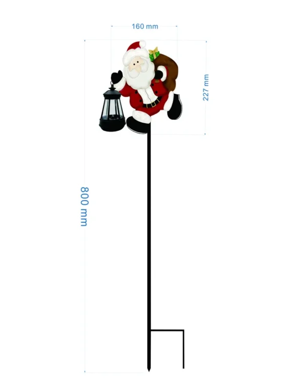SM24886 Plastic PP Santa Claus Holding Solar Lantern Garden Decorative Stake