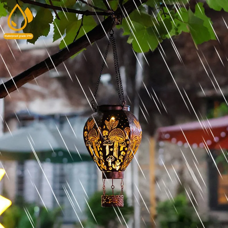 SM24891 PP Plastic Hot Air Balloon Solar Mushroom Lantern Hanging Light_3