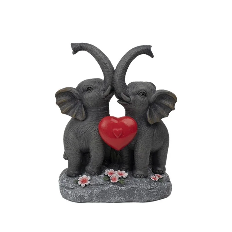 SM24895 Vibrant Elephant Resin Statue Solar Freestanding Animal Light_4