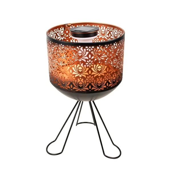 SM24897 PP Plastic Solar Flickering Flame Lotus Flower Tabletop Light_4