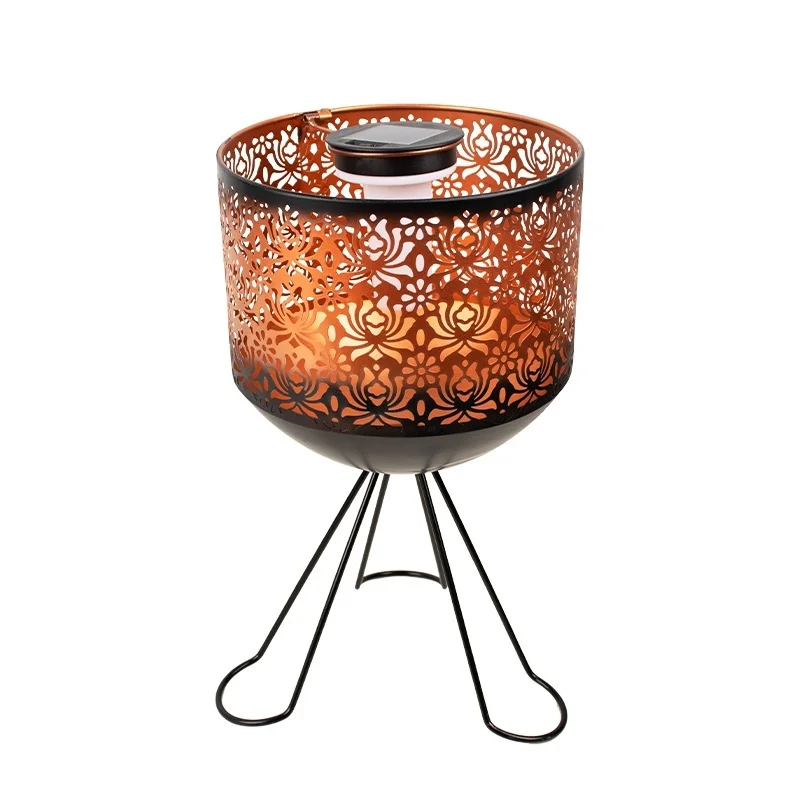 SM24897 PP Plastic Solar Flickering Flame Lotus Flower Tabletop Light_4