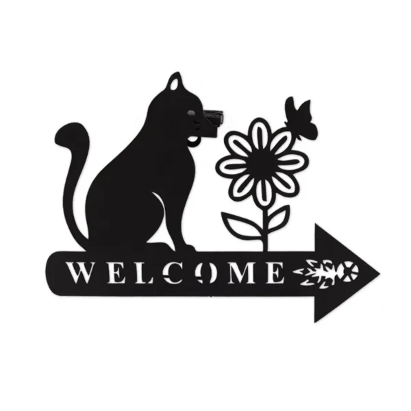 SM24904 Black Cat and Dog Decorative Plastic PP Solar Wall Light_2