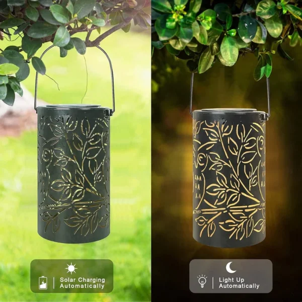 SM24910 Plastic PP Hollow Owl-Shaped Bird Solar Hanging Lantern Light_6