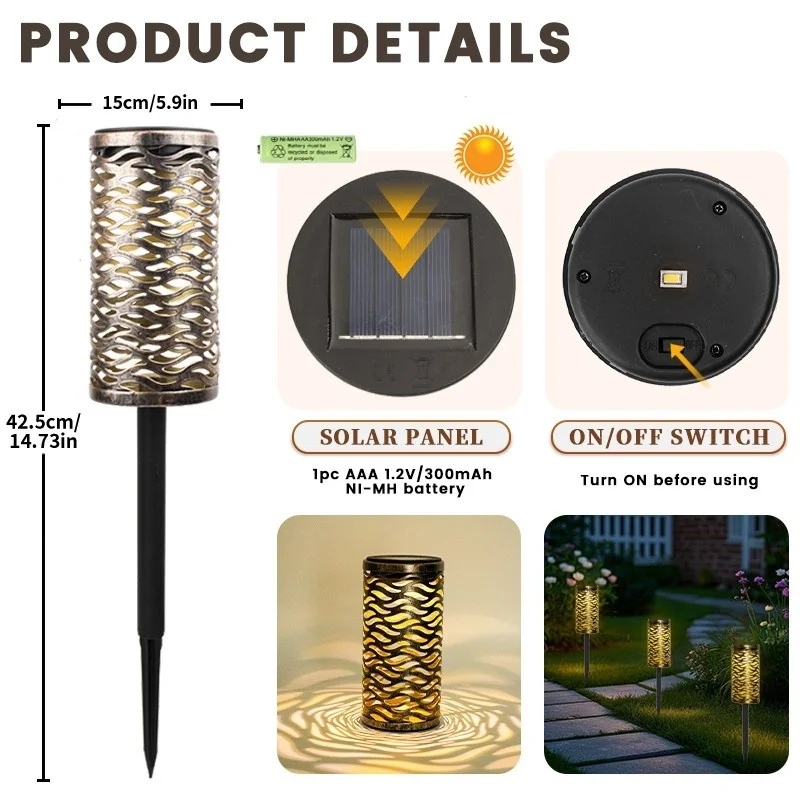 SM24920 Silver Jumbo Ornate Hollow-out Plastic PP Solar Stake Lantern Light_2_20251010_142405