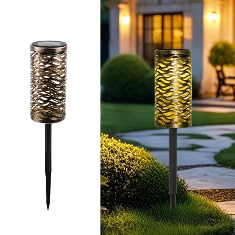 SM24920 Silver Jumbo Ornate Hollow-out Plastic PP Solar Stake Lantern Light_8