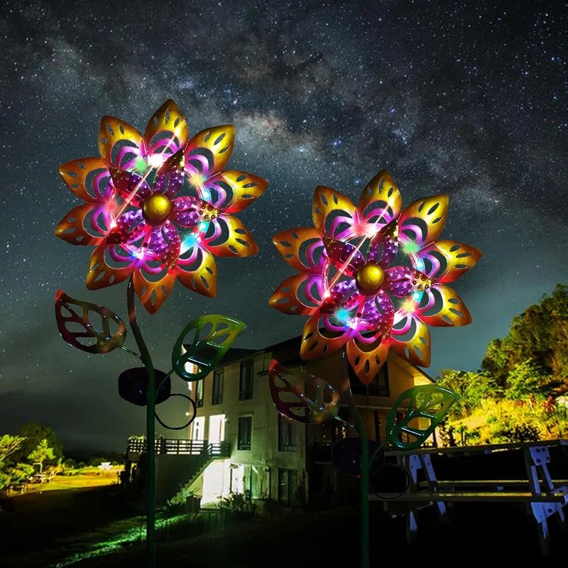 SM24923 PP Plastic Windmill Solar Stake Light_3