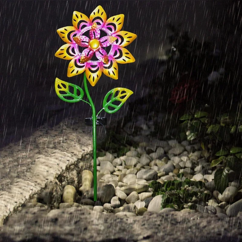 SM24923 PP Plastic Windmill Solar Stake Light_4