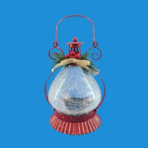 SM24931 Glass Christmas Cracked Ball Solar Lantern with Metal Iron Hanging Light Globe_2