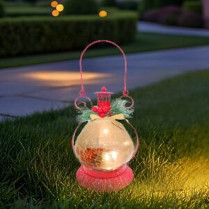 SM24931 Rote Metall-Hängeleuchte mit gesprungener Kugel