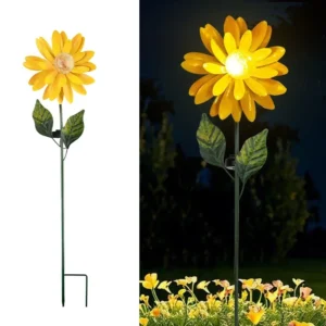 SM24935 Plastic PP Chrysanthemum Flower Solar Tabletop Lamp_2