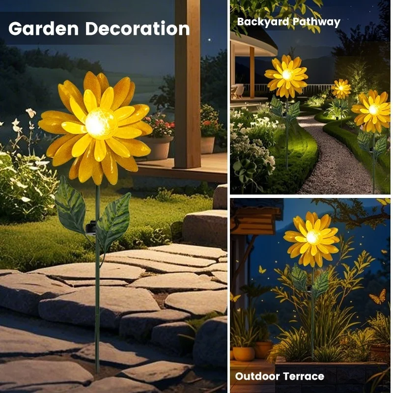 SM24935 Plastic PP Chrysanthemum Flower Solar Tabletop Lamp_8