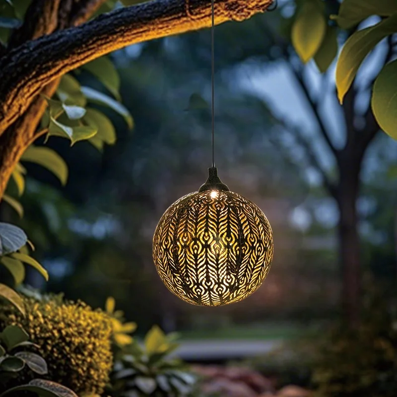 SM24937 Wheat Hollow Plastic PP Hanging Solar Lamp_8