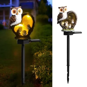 SM24945 Large Solar-Powered Resin Owl Statue Garden Decorative Animal Stake Light_2_20251010_142405