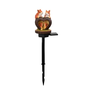 SM24956 Solar Stake Light Resin Squirrel Animal Statue Decor_2