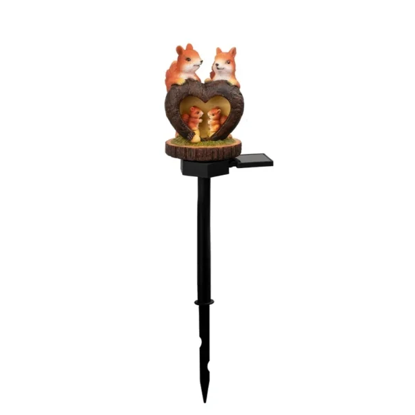 SM24956 Solar Stake Light Resin Squirrel Animal Statue Decor_2