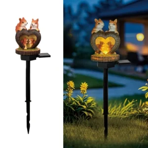 SM24956 Solar Stake Light Resin Squirrel Animal Statue Decor_3