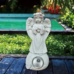SM24960 Garden Solar Angel Resin Statue with Freestanding Light Not Visible