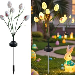 SM25006 6 LEDs Egg Easter Decoration Solar Stake Light