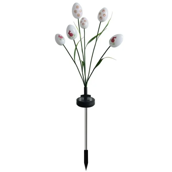SM25006 ABS Plastic Easter Solar Egg Stake Light with 6 LEDs for Ground Insertion_5