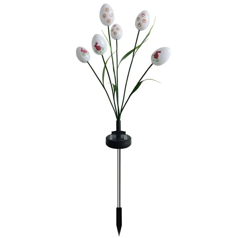 SM25006 ABS Plastic Easter Solar Egg Stake Light with 6 LEDs for Ground Insertion_5