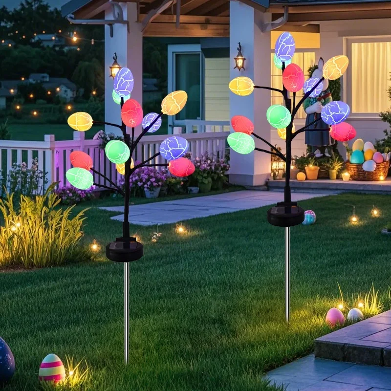 SM25007 ABS Plastic Easter Solar Cracked Egg 12-LED Stake Light_2