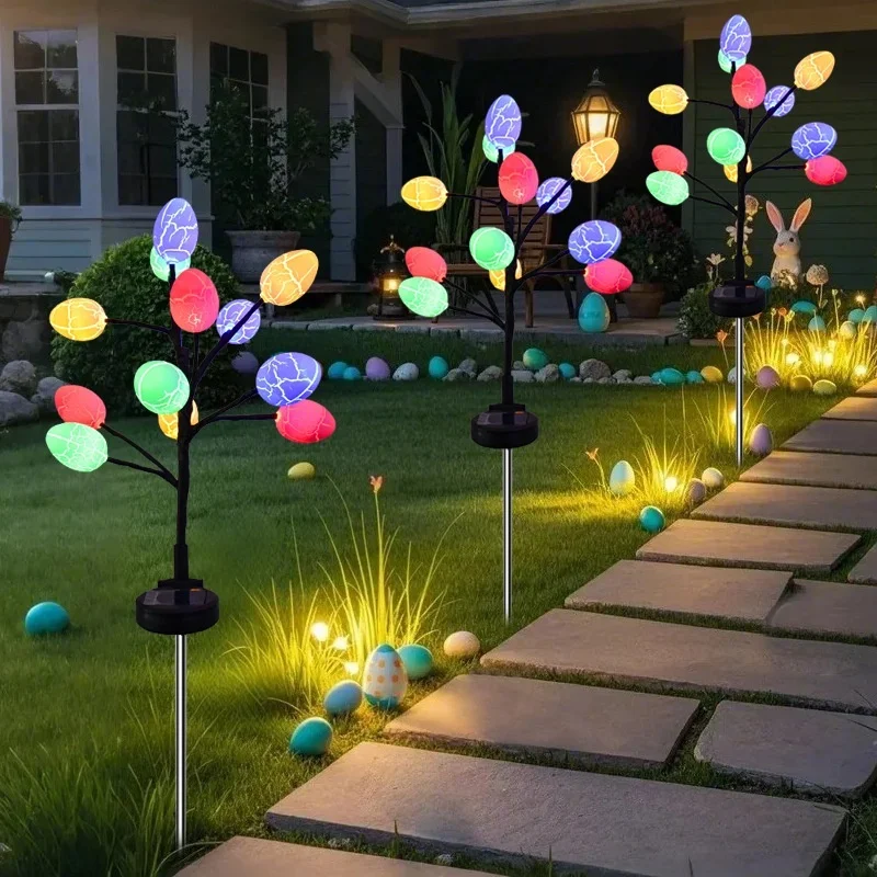SM25007 ABS Plastic Easter Solar Cracked Egg 12-LED Stake Light_3