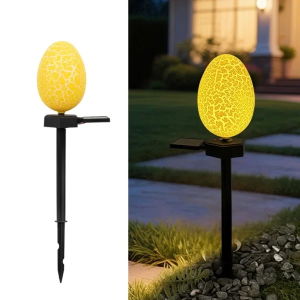 SM25010 Plastic PP Easter Egg Crack Patch Solar Stake Light