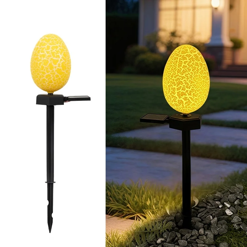 SM25010 Plastic PP Easter Egg Crack Patch Solar Stake Light
