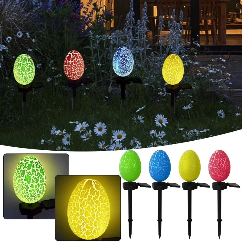 SM25010 Plastic PP Easter Egg Crack Patch Solar Stake Light_3