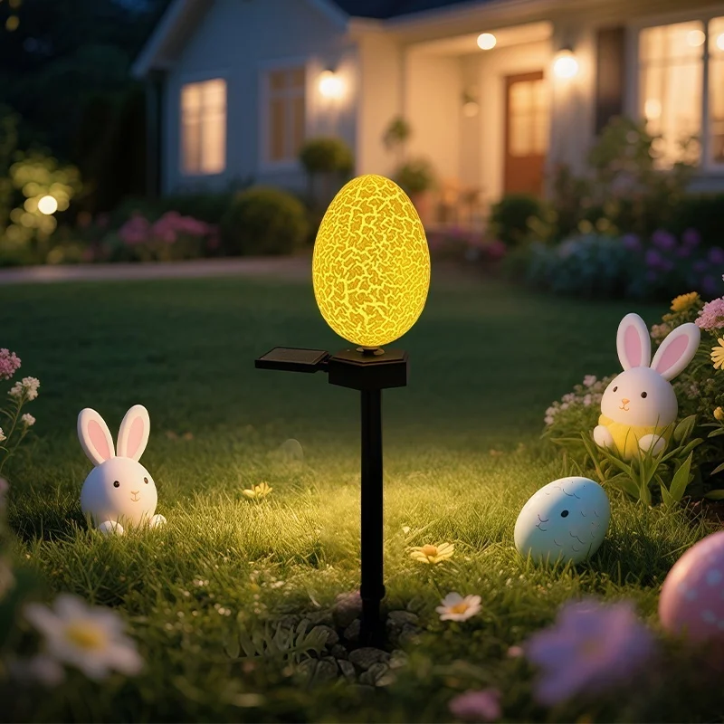 SM25010 Plastic PP Easter Egg Crack Patch Solar Stake Light_5