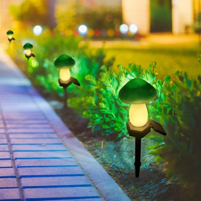 SM25015 Plastic PP Solar Stake Light with Easter Mushroom Design