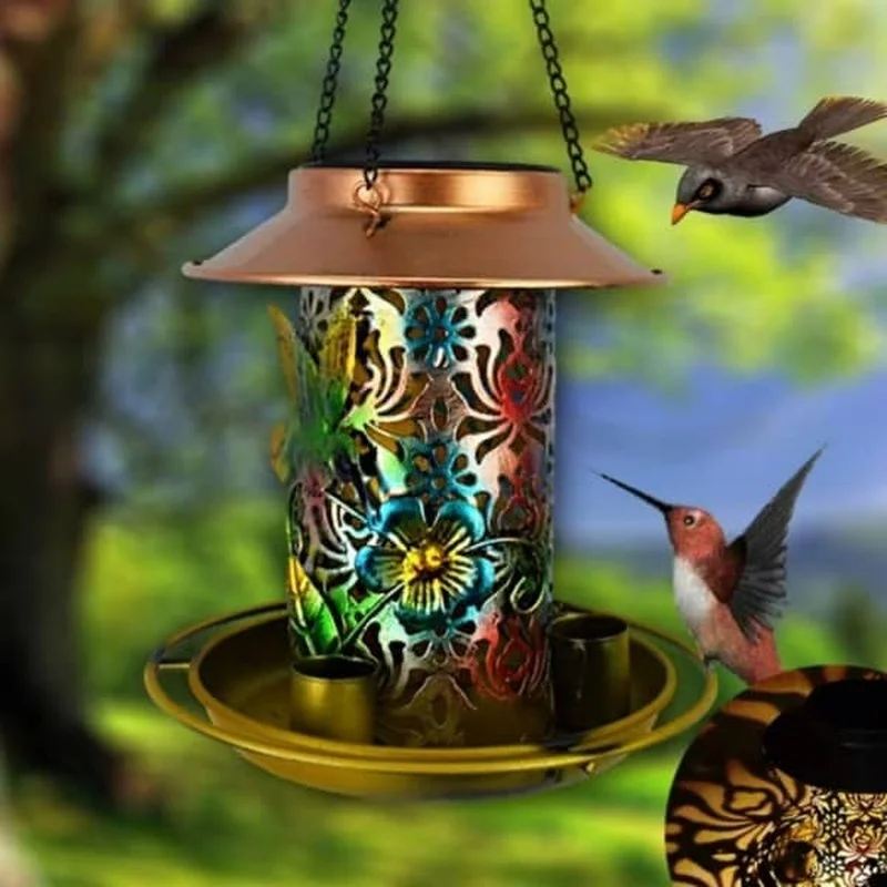SM25022 PP Plastic Solar Hanging Bird Feeder for Animals