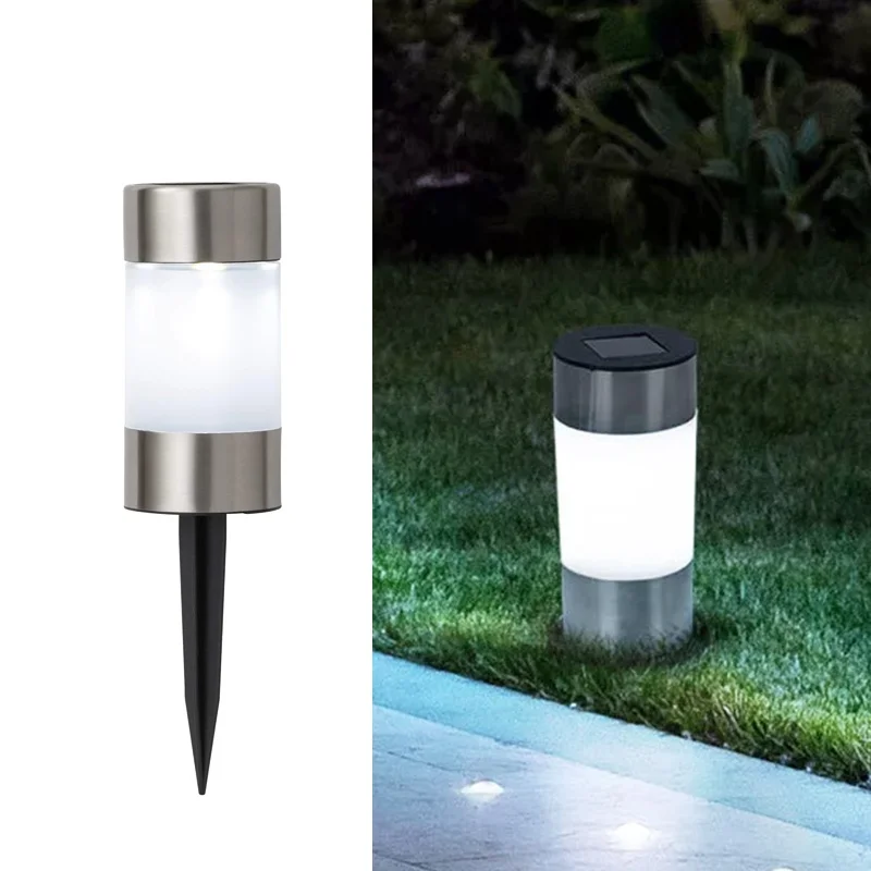 SM25024 Cylindrical Plastic PP Solar Stake Lights, Pack of 2