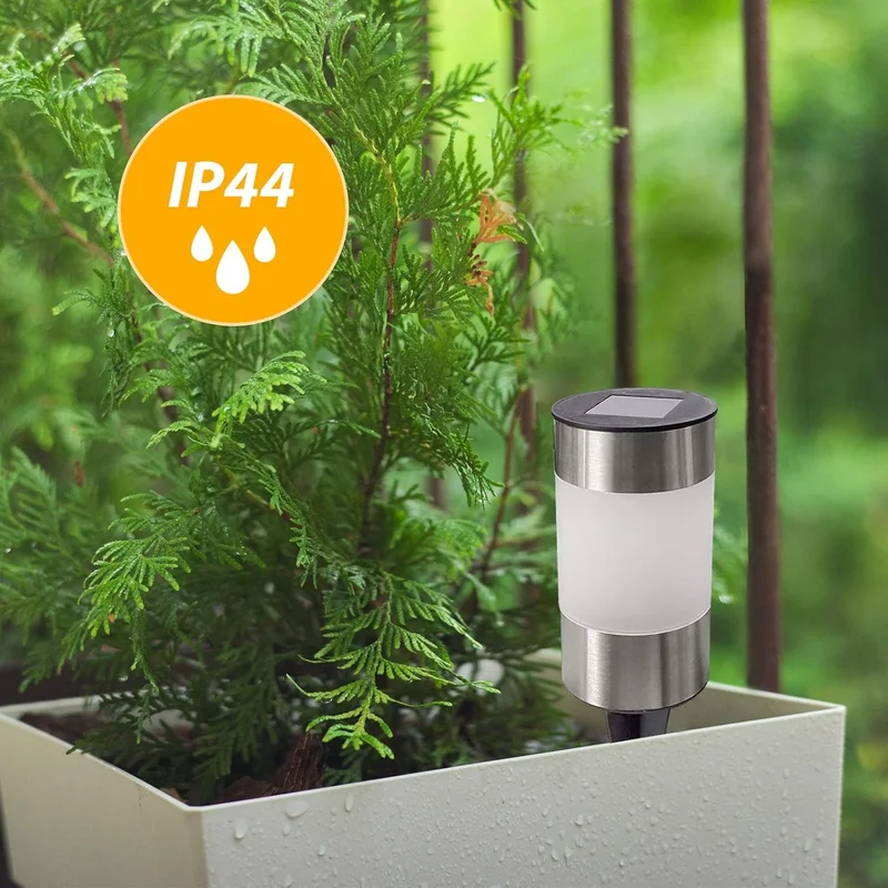 SM25024 Cylindrical Plastic PP Solar Stake Lights, Pack of 2_4