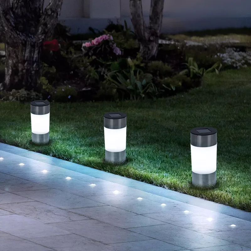 SM25024 Cylindrical Plastic PP Solar Stake Lights, Pack of 2_5