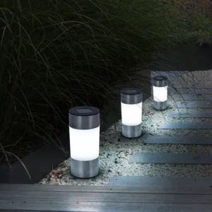 SM25024 Cylindrical Plastic PP Solar Stake Lights, Pack of 2_6