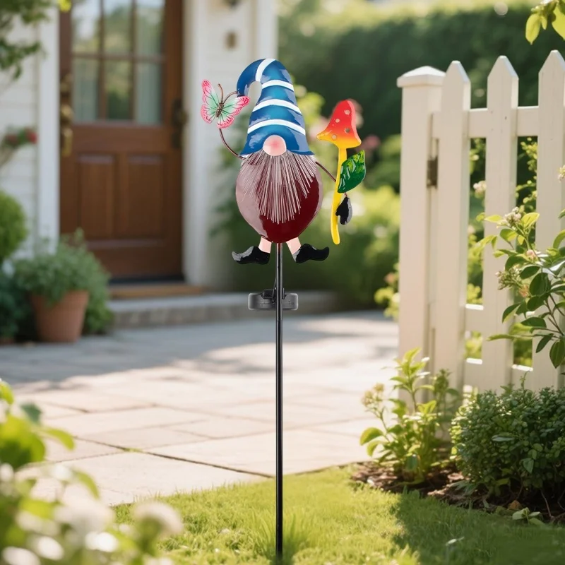 SM25029 Solar Fiber Optic Plastic PP Gnome Garden Stake Light