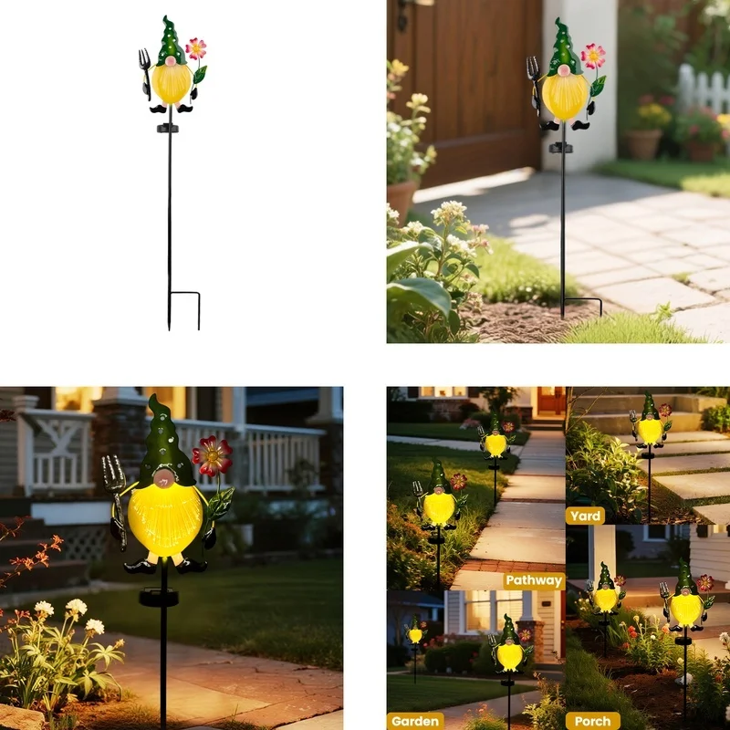 SM25029 Solar Fiber Optic Plastic PP Gnome Garden Stake Light_10