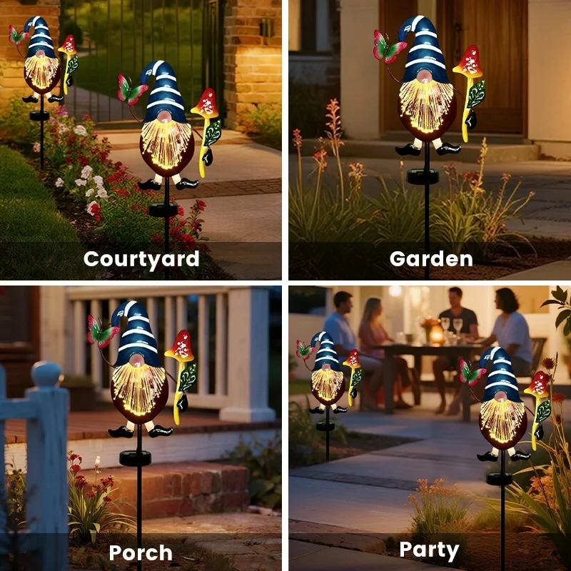 SM25029 Solar Fiber Optic Plastic PP Gnome Garden Stake Light_3