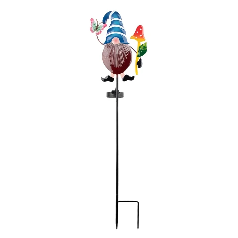 SM25029 Solar Fiber Optic Plastic PP Gnome Garden Stake Light_4