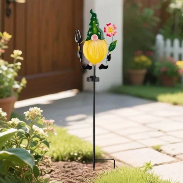 SM25029 Solar Fiber Optic Plastic PP Gnome Garden Stake Light_7